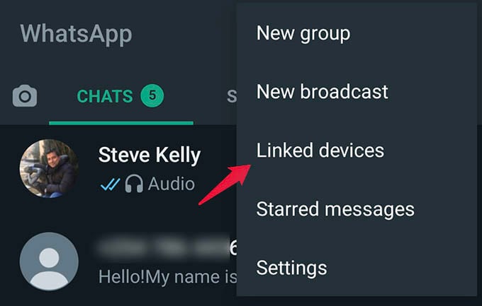 WhatsApp Linked Device Settings on Android