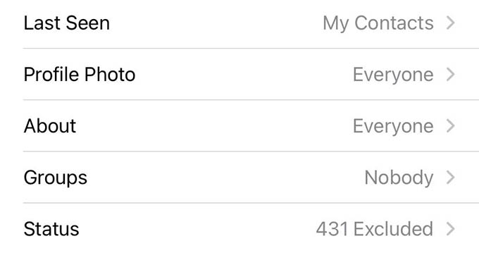 WhatsApp Privacy Settings