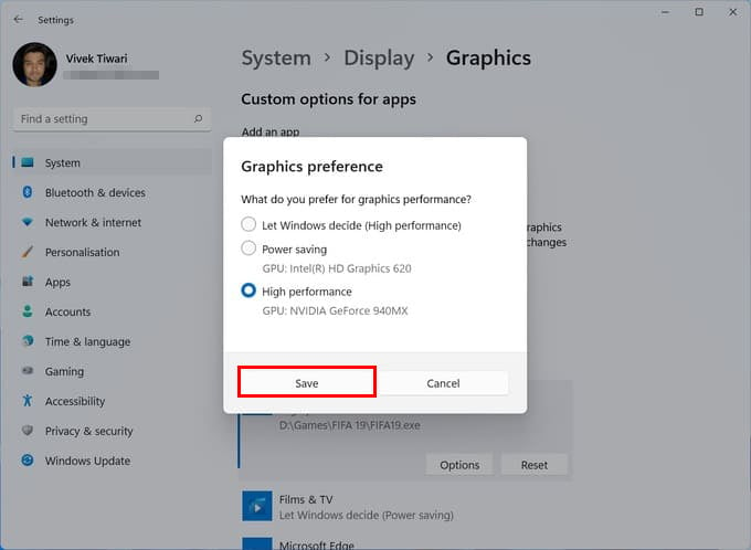 Choose Graphics Card for Individual Apps in Windows 11