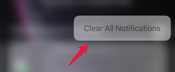 clear all notifications in notification center