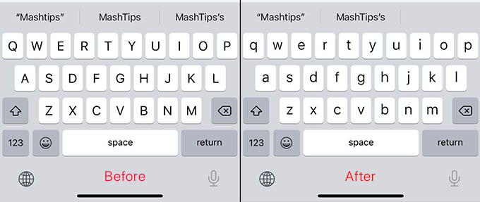 iPhone Keyboard Showing and Not Showing Lowercase Keys