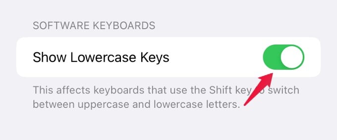 lowercase keys settings keyboard