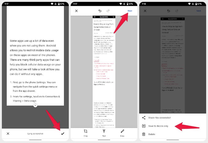 Take Chrome Full Page Screenshot on Android