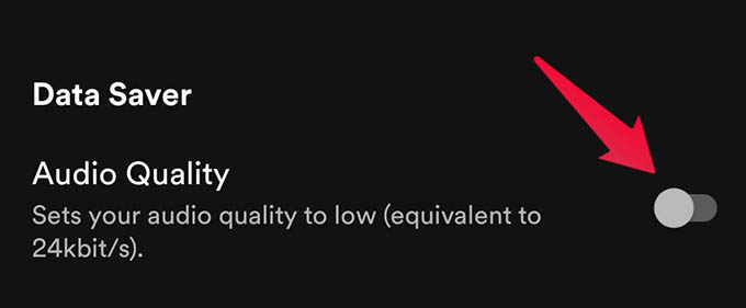 Enable Data Saving on Spotify