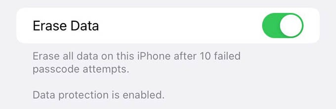 Erase Data on iPhone When Entered Wrong Passcode