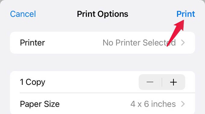 Print a Document on iPhone
