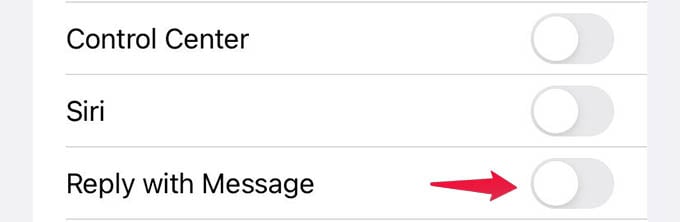 Turn Off Reply With Message on iPhone Lock Screen