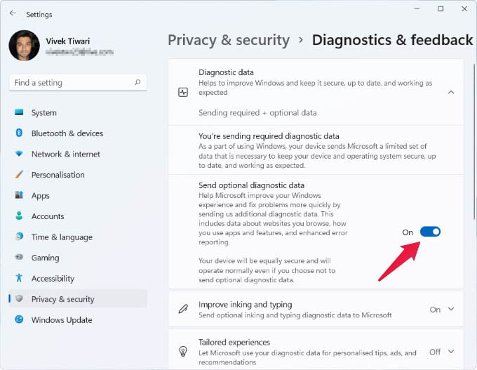 Disable windows diagnostics feedback