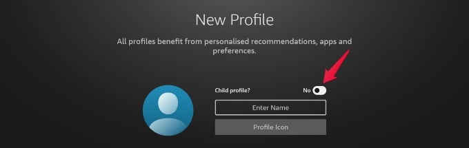 enable child profile fire tv