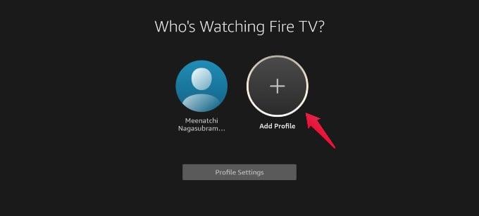 fire tv add profile option