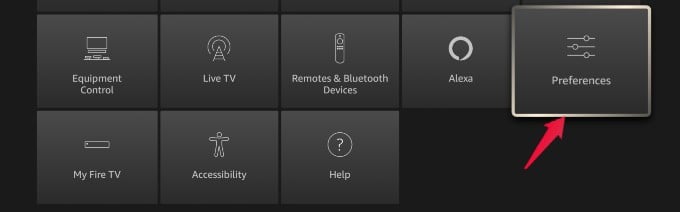 fire tv list of settings