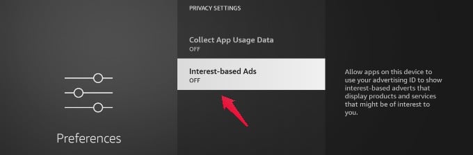 fire tv privacy settings menu