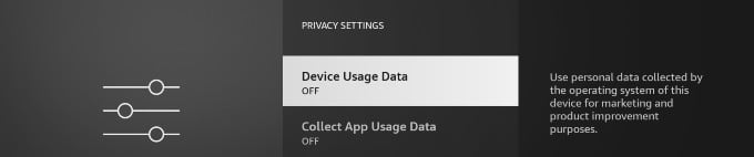 fire tv turn off usage data