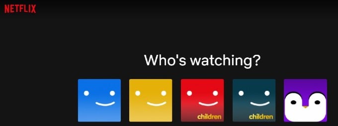 netflix profiles display