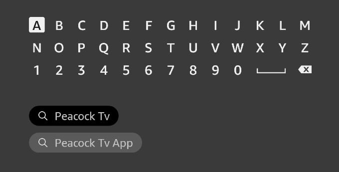 search peacock tv app fire tv