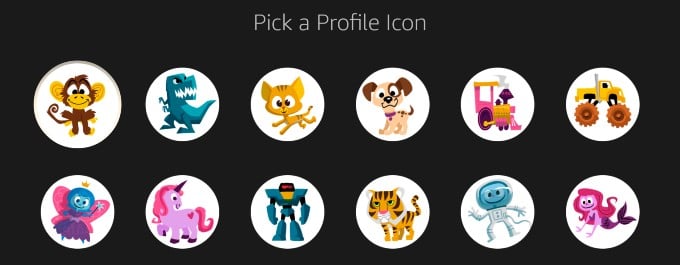 select profile icon for kids profile