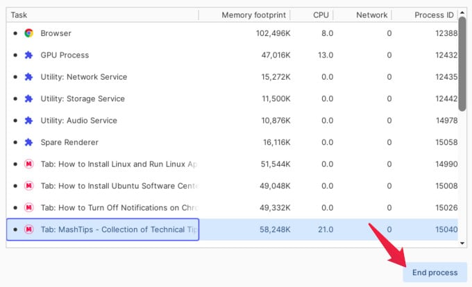 Kill background processes for power saving on Chromebok