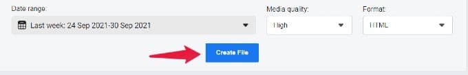 Create Facebook Data Backup File
