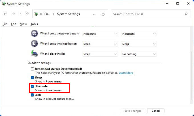 Enable Hibernate in Windows 11 and Windows 10 Start menu