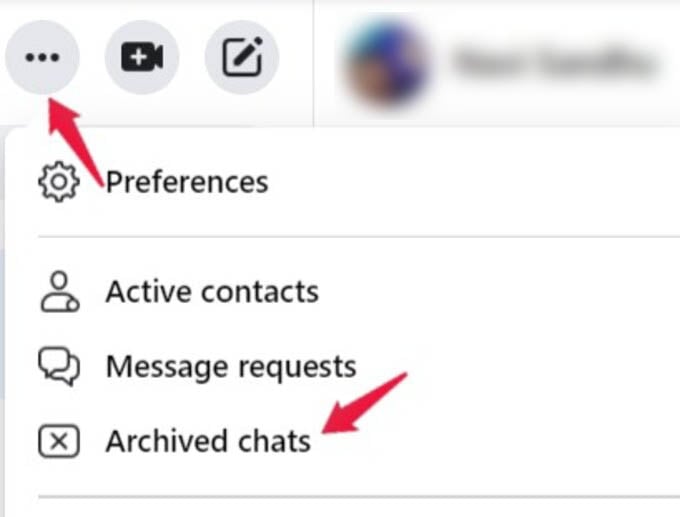 Facebook Archived Chats Option