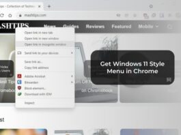 Get Windows 11 Style Menu in Chrome