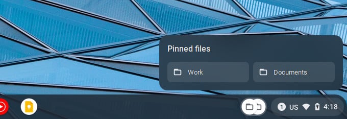 pin files and folders to Shelf on Chrome OS