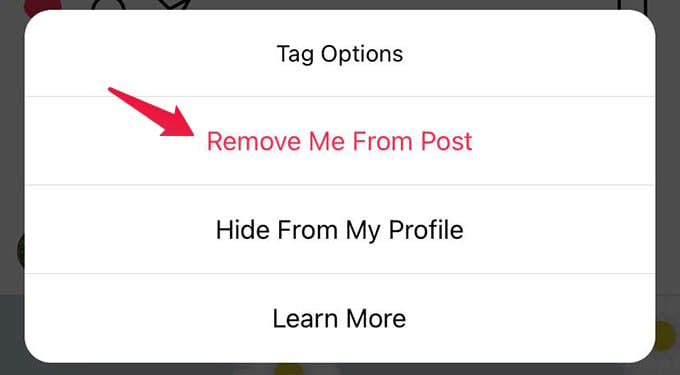 Remove Tag from Instagram Posts