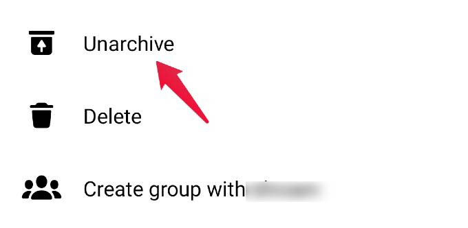 Unarchive Facebook Chats in Phone