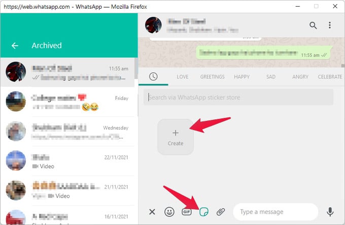 Create WhatsApp Stickers on WhatsApp Web