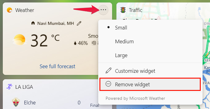 remove widgets