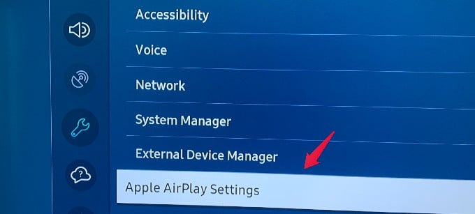 samsung tv general settings options