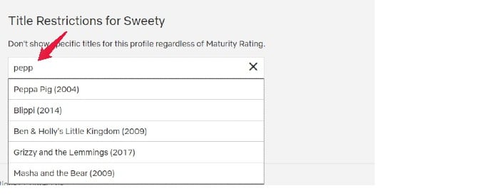 select specific titles to block on netflix