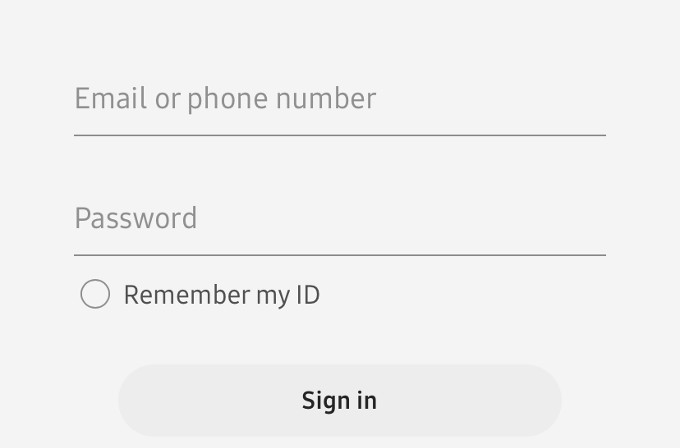 sign in to samsung account