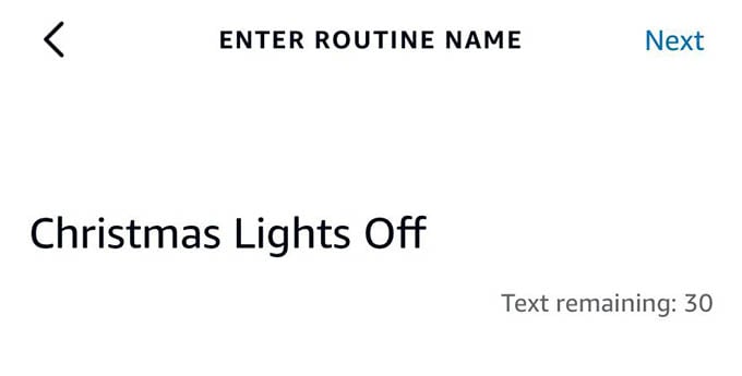 Christmas Lights Off Routine on Alexa