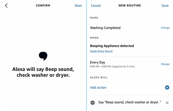 Save Alexa Beep Detect Routine