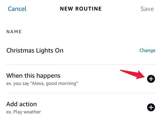 When This Happens Option in Alexa New Routine