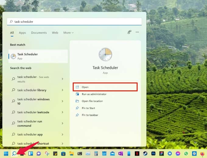Search for Task Scheduler on Windows 11