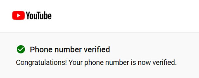 YouTube Channel Phone Number Verified