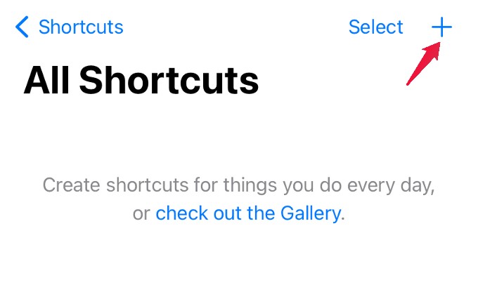 create new shortcut iphone