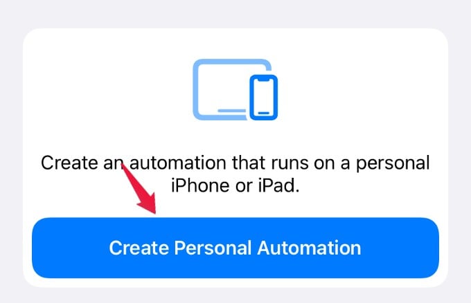 create personal automation iphone