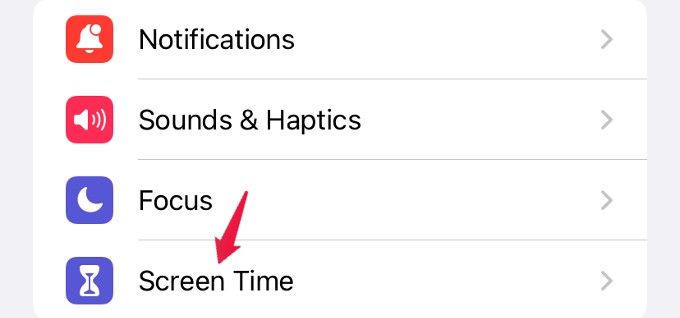 settings menu screentime iphone