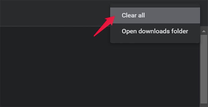 Clear All Downloads History in Google Chrome