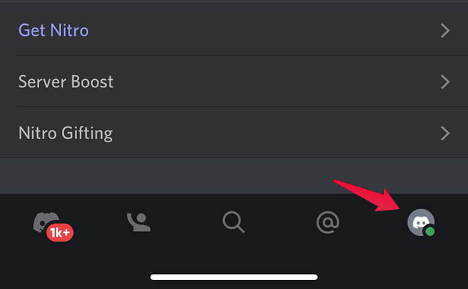 Discord Profile Tab on Phone