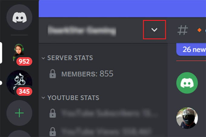 Open Menu in Discord Server from PC