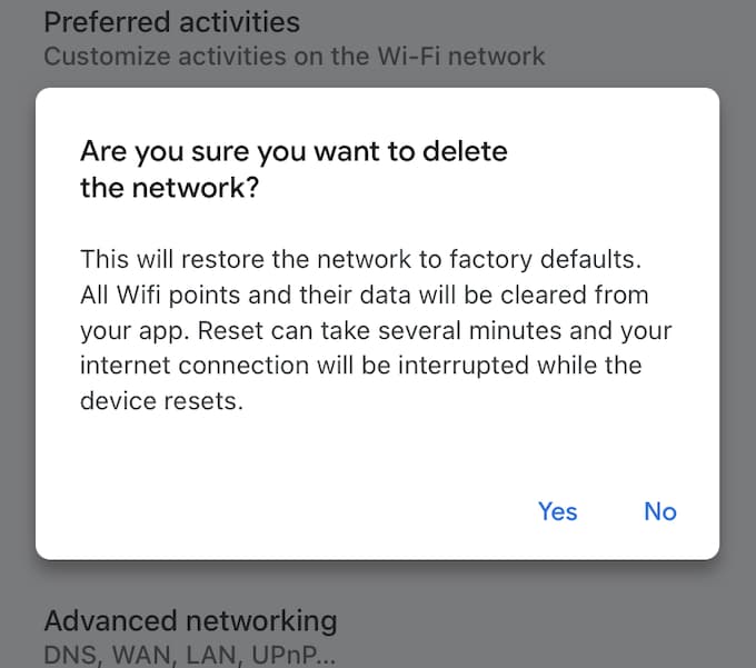 Reset Google Wifi