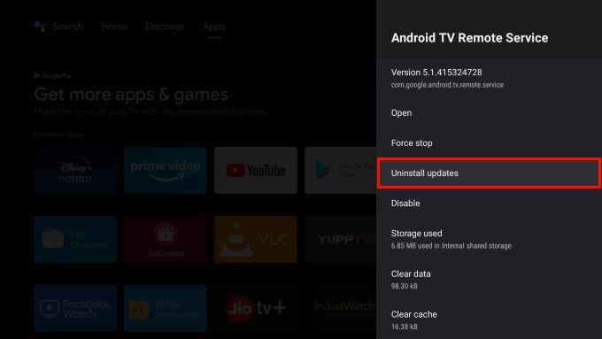 Fix Android TV remote app not working