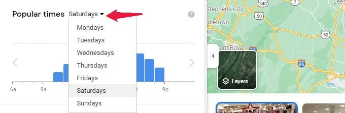 busyness of shop during different days google maps