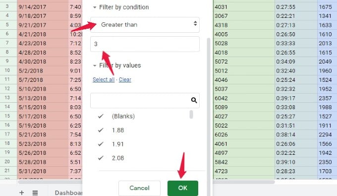 filter by condition example google sheets