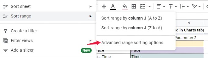 google sheet advanced sort options