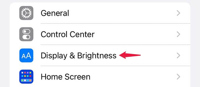 iPhone Display and Brightness Settings